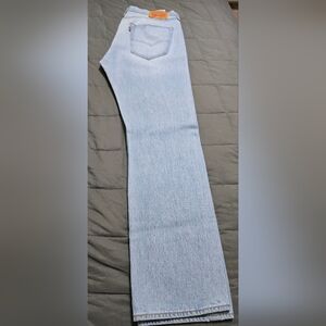 Levi's 501 Button Fly  Light Blue Straight Jeans